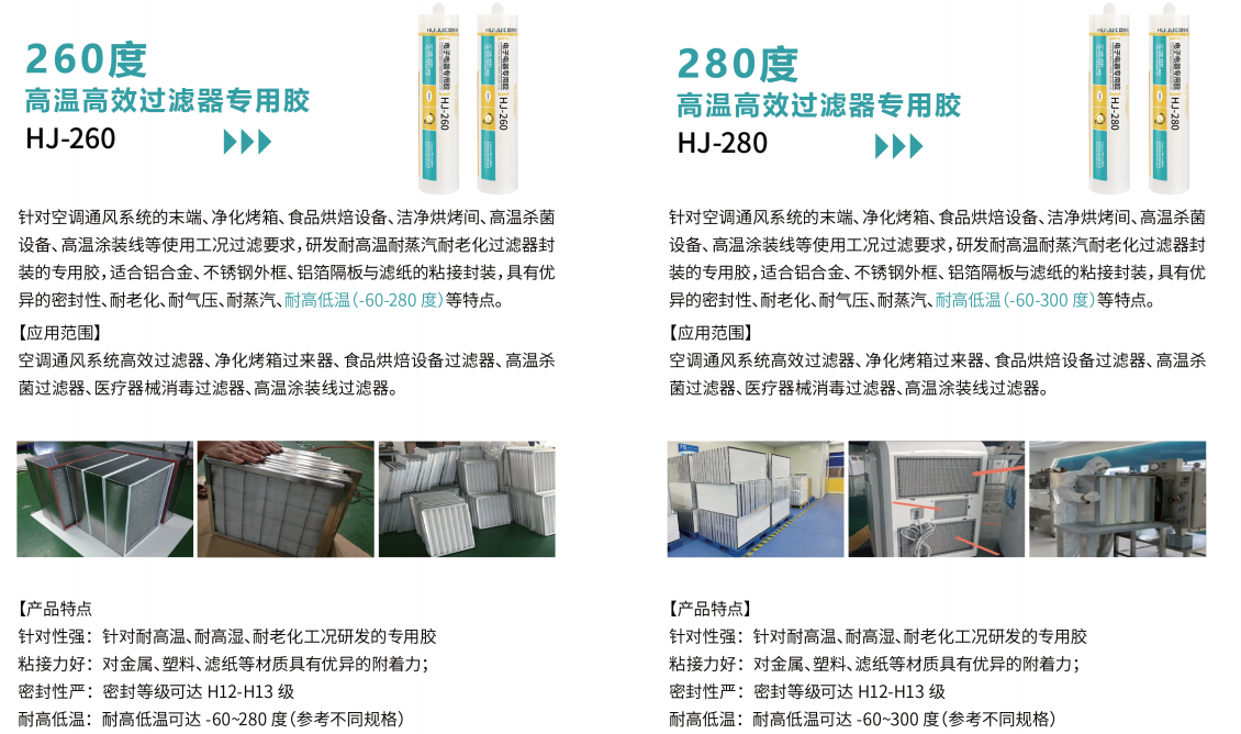 高温高效过滤器200-300度用什么胶水？